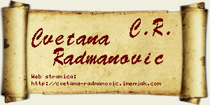 Cvetana Radmanović vizit kartica